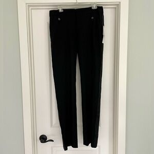 NWT Badgley Mishcka High Waisted Wool Blend Straight Leg Trousers Size 12